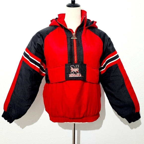 Genuine Stuff Other - Vintage Nebraska Huskers Pullover Jacket Youth L (14-16) Or Adult S/M Quilted